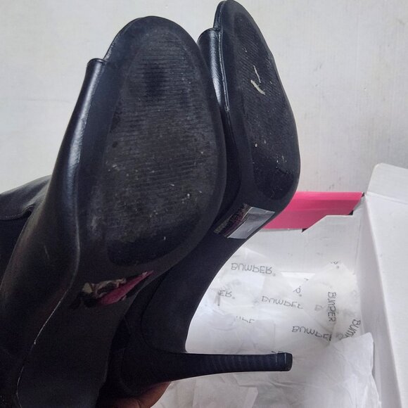 Black Scuba Open Toe Heel Size 8 - Picture 6 of 7